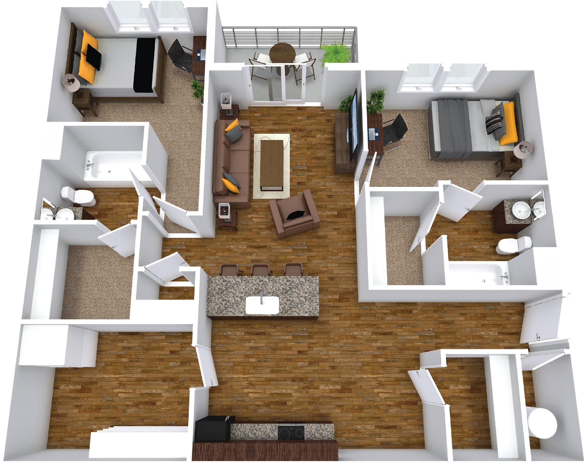 2 Bedroom Floor Plan